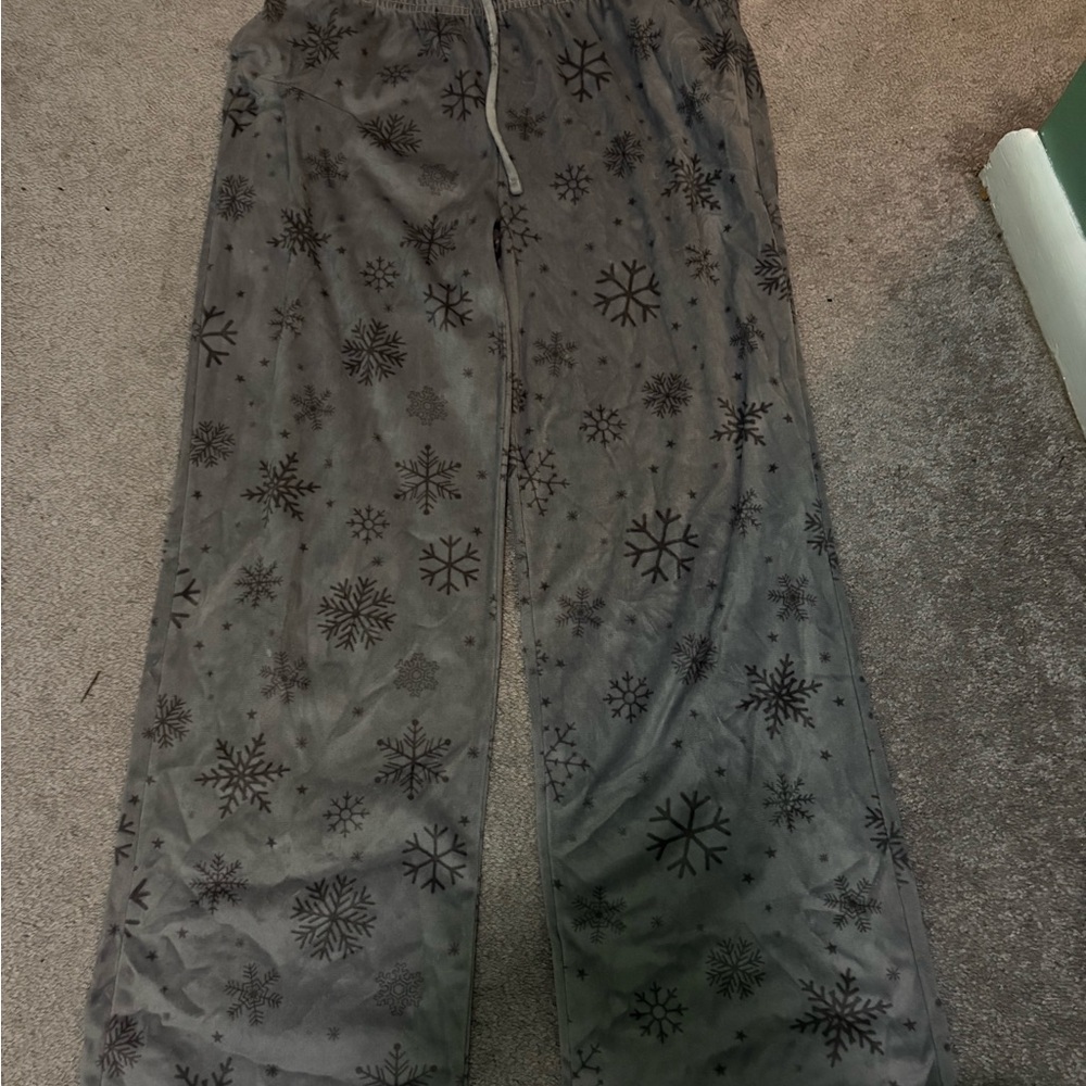 Gray Snowflake Kids Pajama Pants